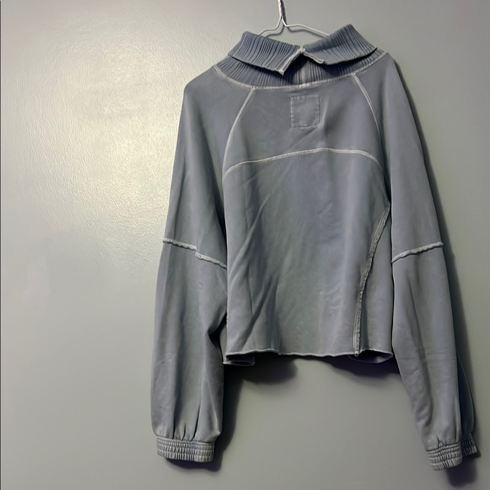 Gray Mock Neck Sweatshirt - Picture 2 of 3